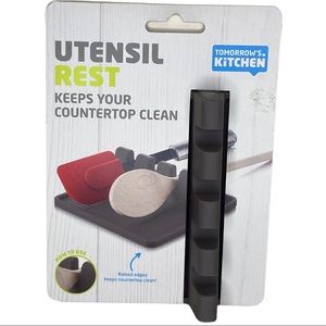 Silicone Utensil Holder Mat, Gray Spoon Rest NEW